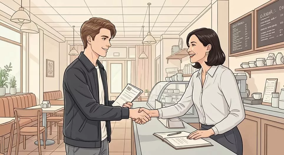 مقابلة العمل في المقهى