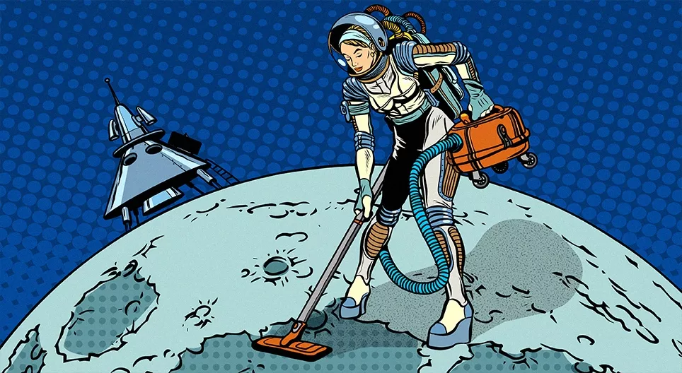 Könnte man auf dem Mond staubsaugen?