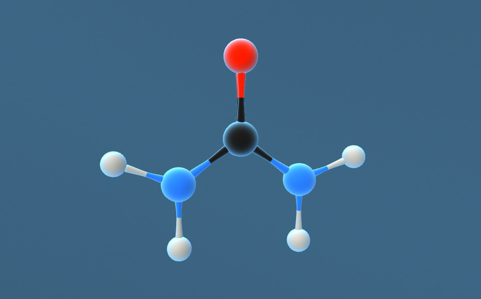 Harnstoff (CO(NH)) - 3D-Modell - Mozaik Digitale Bildung und Lernen