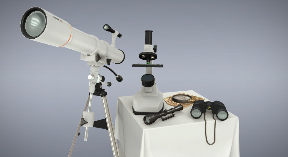 Optical Instruments Examples Optische Instrumente - 3D-Modell - Mozaik Digitale Bildung und Lernen