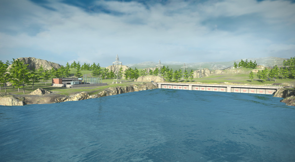 Tidal power station 3D scene Mozaik Digital Education and Learning