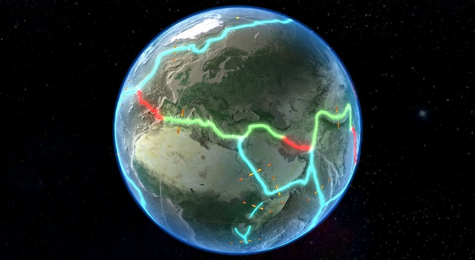 Tectonic plates 3D scene Mozaik Digital Education and Learning