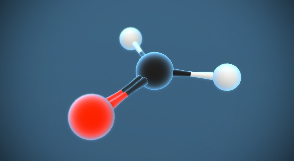 Formaldehyde (methanal) (CH₂O) 3D scene Mozaik Digital Education