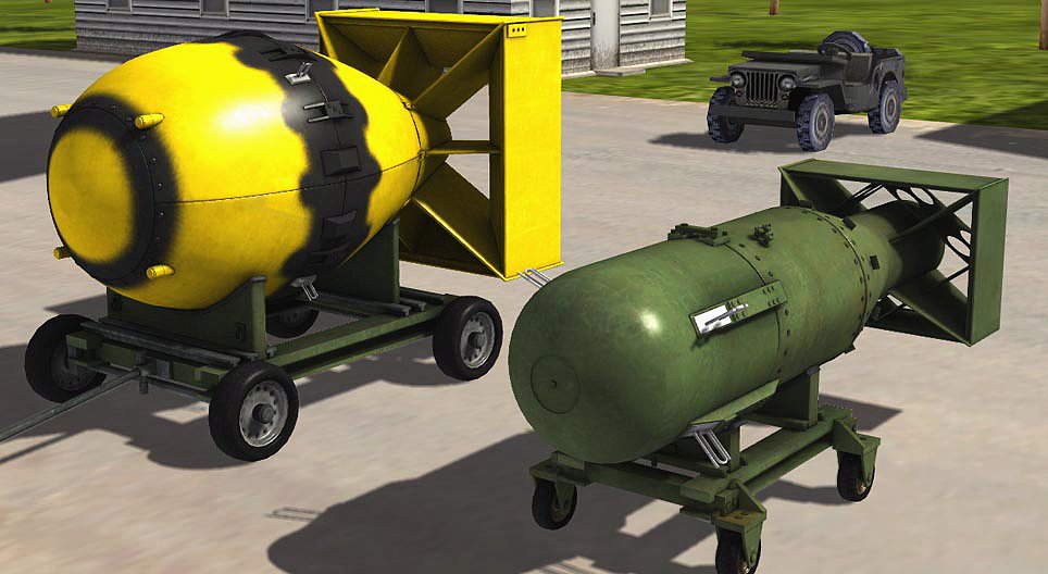 Atomic bombs (1945) - 3D scene - Mozaik Digital Education