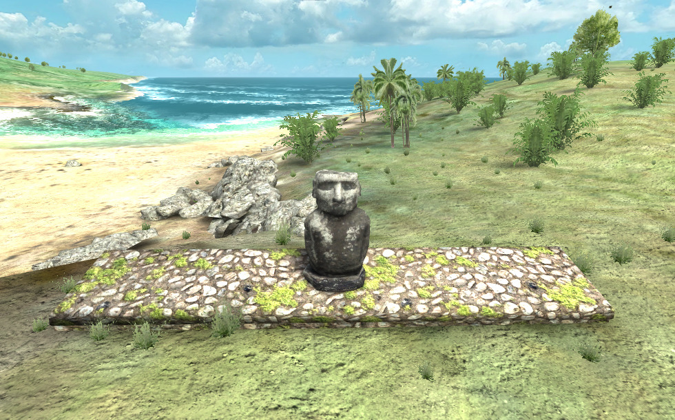 Moai (Easter Island, 16th century) - 3D scene - Mozaik Digital