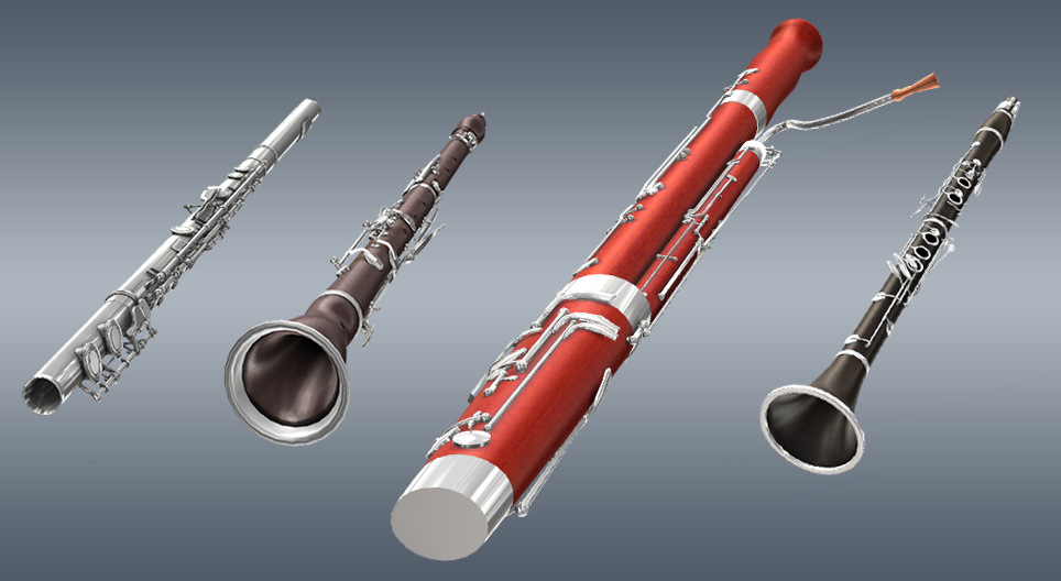 Woodwind instrument 3D scene Mozaik Digital Learning