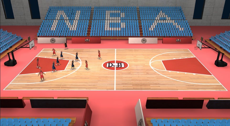 Basketball arena 3D scene Mozaik Digital Learning