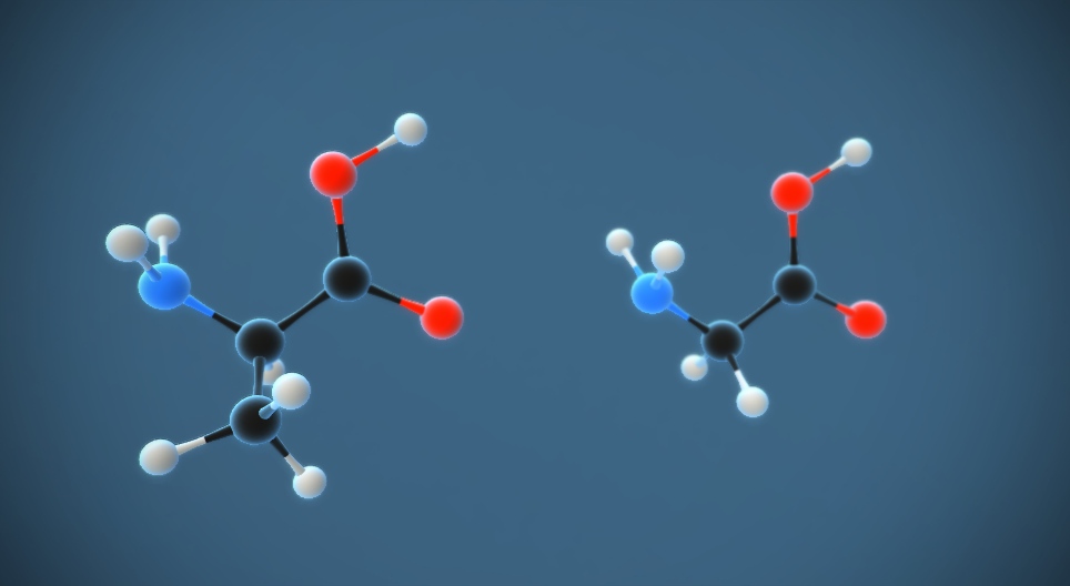 The structure of proteins 3D scene Mozaik Digital Education and Learning