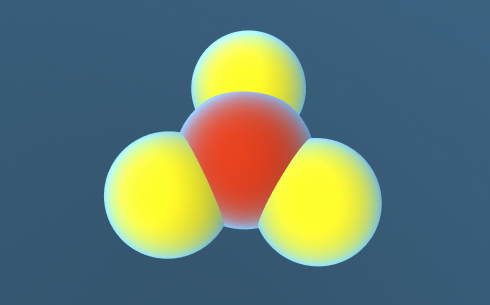 Boron trifluoride (BF₃) 3D scene Mozaik Digital Education and Learning