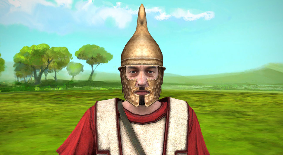 Macedonian phalangite (4th century BC) 3D scene Mozaik Digital Education and Learning