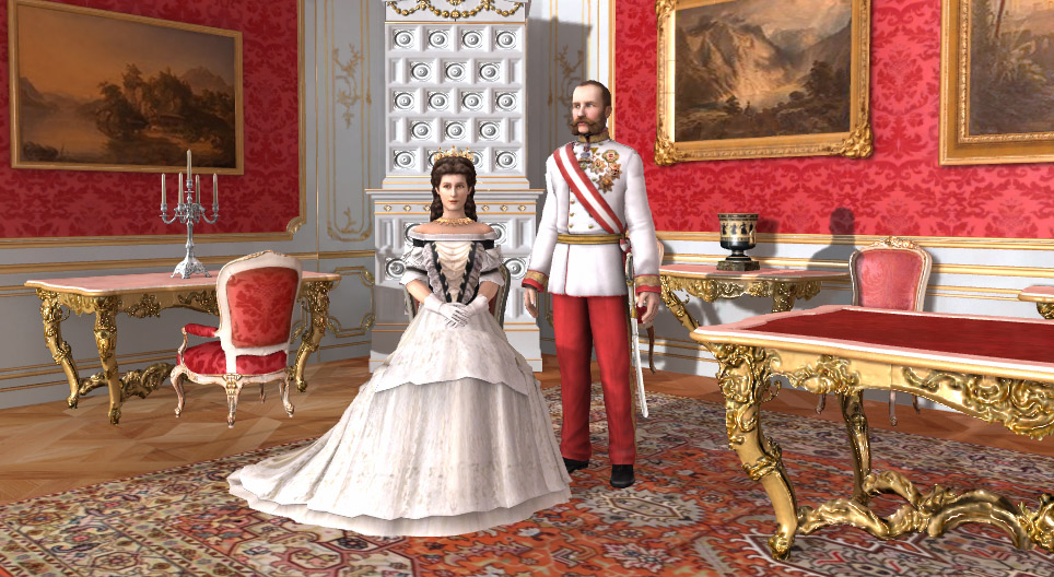 Habsburg imperial couple (19th century) 3D scene Mozaik Digital Education and Learning