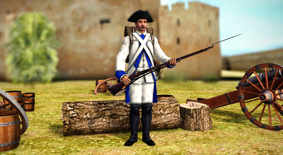 Austrian Habsburg infantryman 3D scene Mozaik Digital Education and
