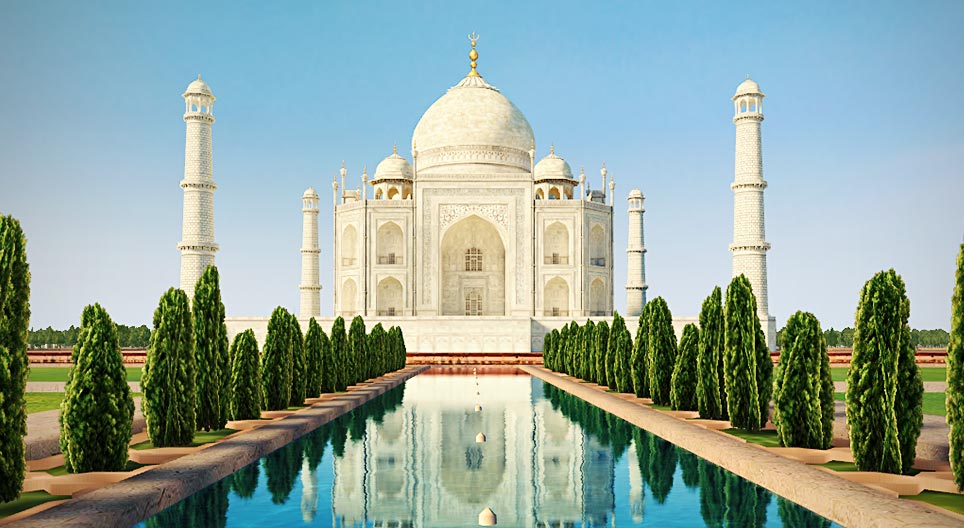 Taj Mahal (Agra, 17th century) - 3D scene - Mozaik Digital