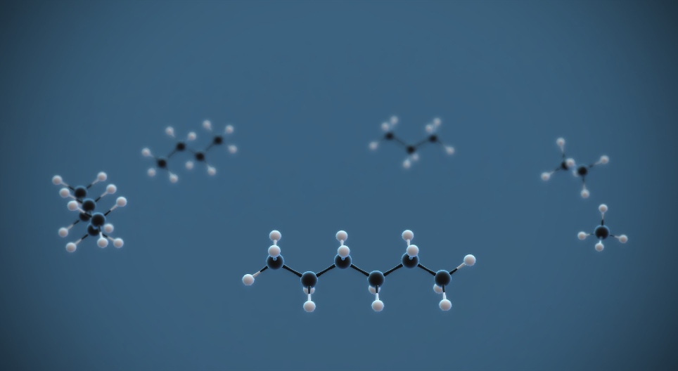 Ciclopentano (C₅H₁₀) escena en 3D Educación digital y aprendizaje