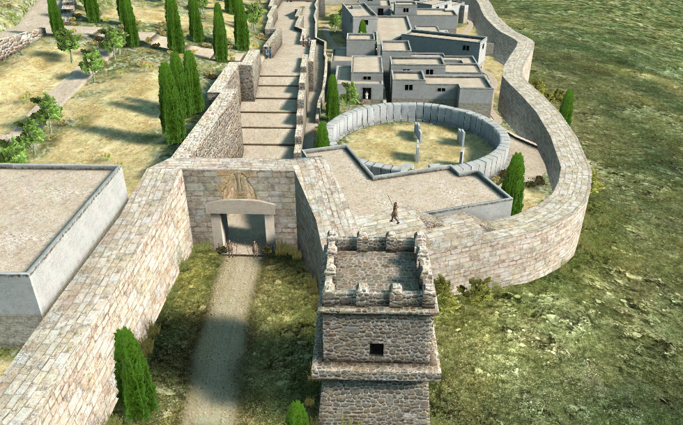 Puerta de los Leones<br />y tumbas reales