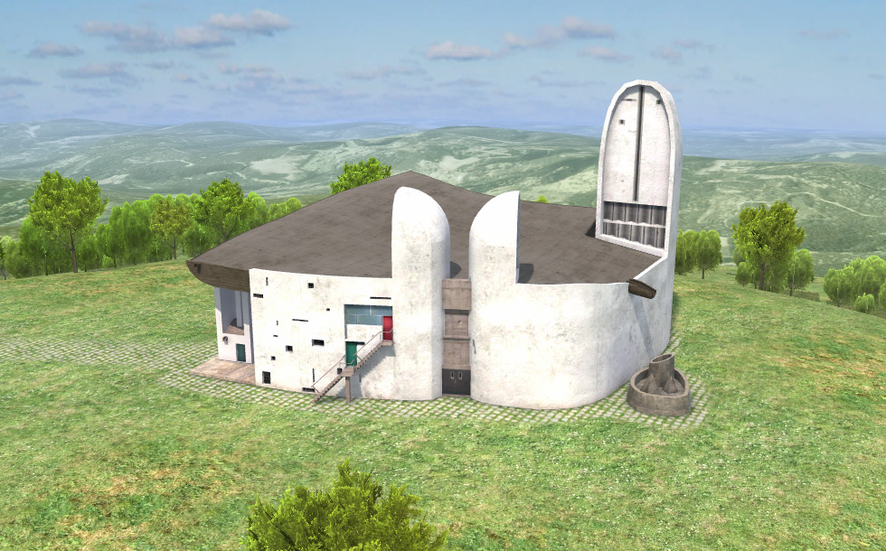 Capilla de Notre Dame du Haut (1950, Ronchamp, Francia) - escena