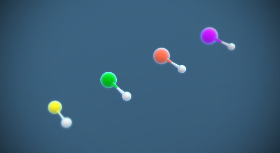Comparaison des halogénures d’hydrogène - scène 3D - Enseignement et ...