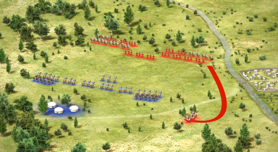 La bataille des champs Catalauniques (451) scène 3D Enseignement et