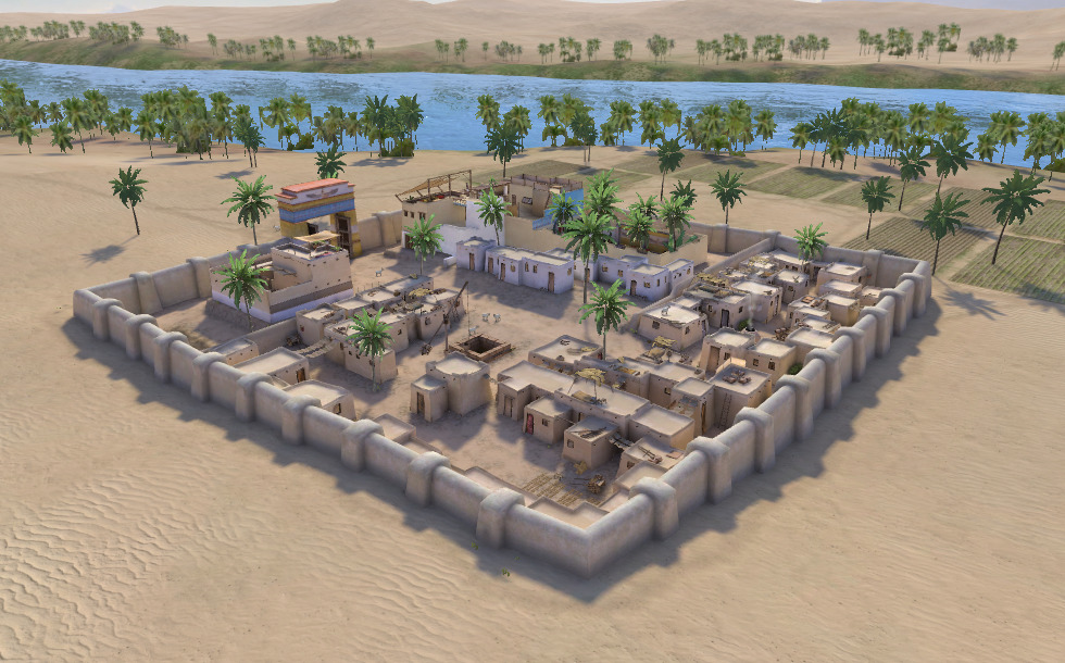 Maison de l'Égypte antique - scène 3D - Enseignement et apprentissage