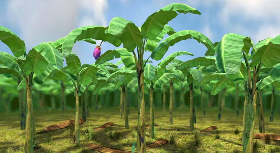 バナナ 3dシーン Mozaikデジタル教育と勉強