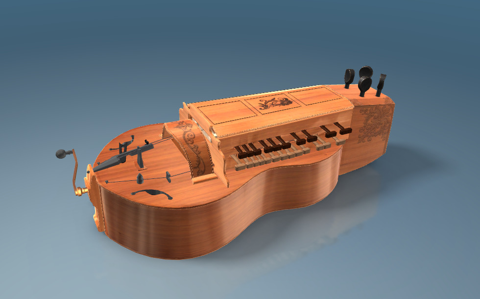 リュートとハーディガーディ - 3Dシーン - Mozaikデジタル教育と勉強