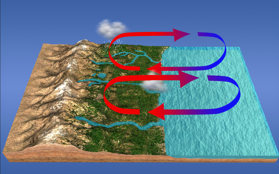 モンスーン風系 - 3Dシーン - Mozaikデジタル教育と勉強