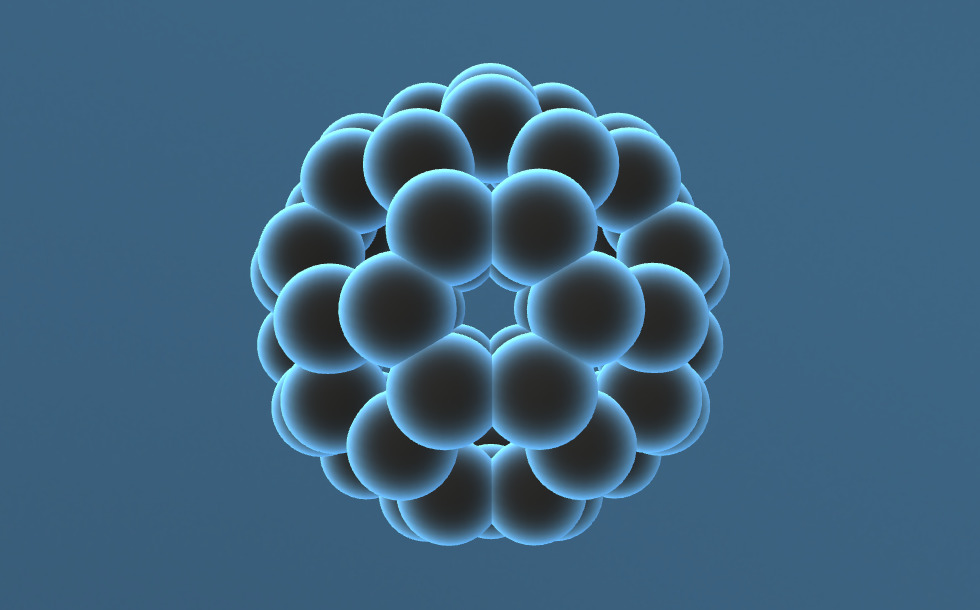 フラーレン (C₆₀) - 3Dシーン - Mozaikデジタル教育と勉強