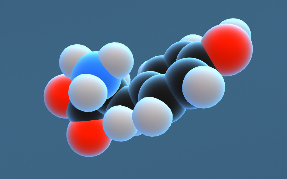 チロシン 3Dシーン Mozaikデジタル教育と勉強