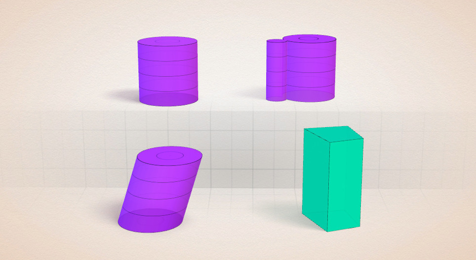 柱体 3dシーン Mozaikデジタル教育と勉強