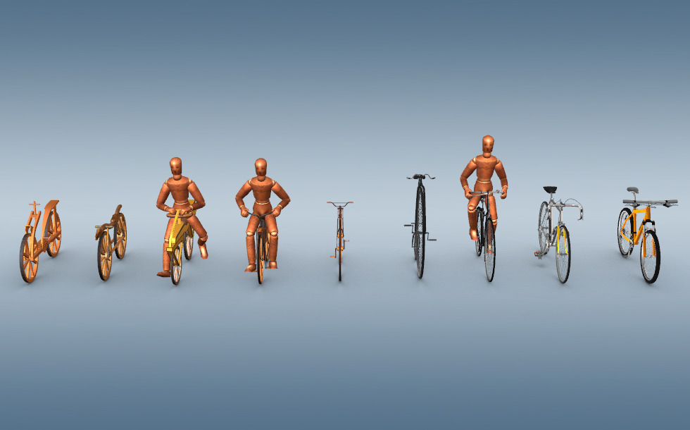 自転車の進化 - 3Dシーン - Mozaikデジタル教育と勉強