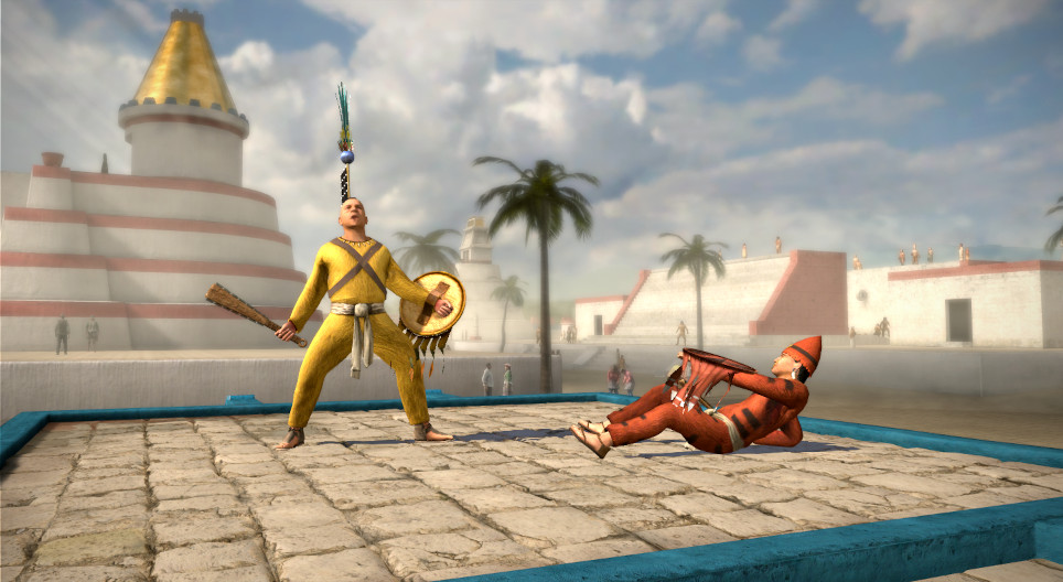 アステカの戦士 15世紀 3dシーン Mozaikデジタル教育と勉強