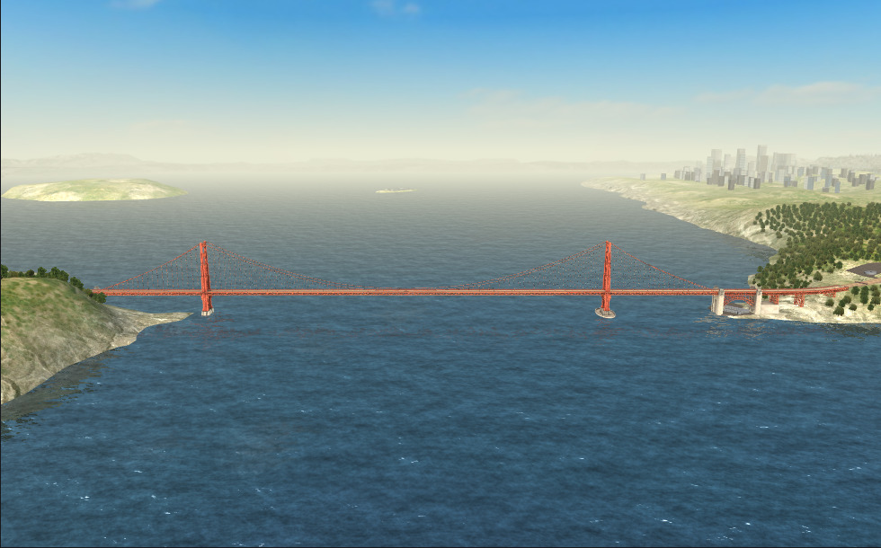 ゴールデンゲートブリッジ （サンフランシスコ、1937年） - 3Dシーン