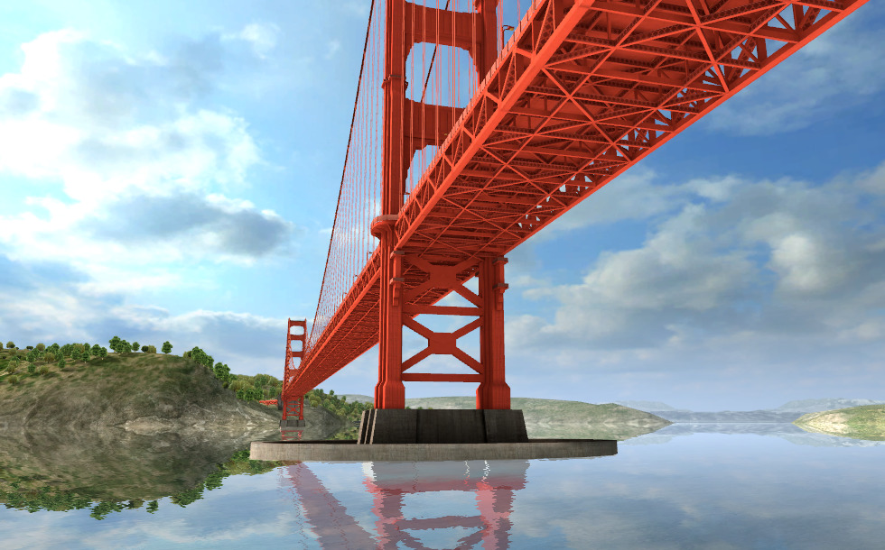 ゴールデンゲートブリッジ （サンフランシスコ、1937年） - 3Dシーン