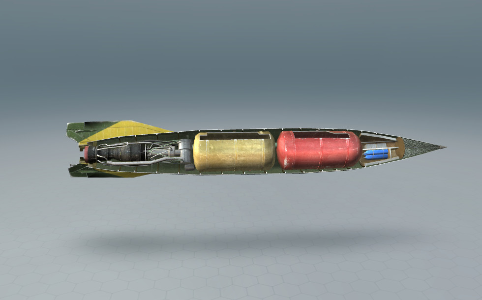 V-2弾道ミサイル - 3Dシーン - Mozaikデジタル教育と勉強