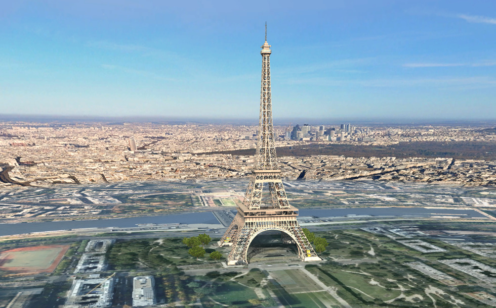 エッフェル塔 (パリ、1889年) - 3Dシーン - Mozaikデジタル教育と勉強