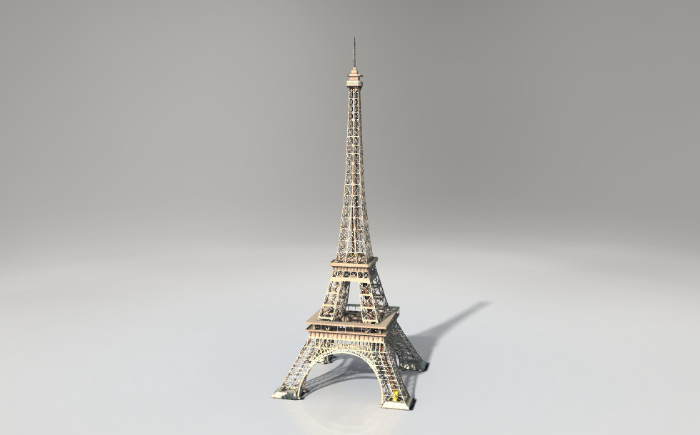 エッフェル塔 (パリ、1889年) - 3Dシーン - Mozaikデジタル教育と勉強