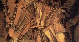 Марсель Дюшан: «Обнажённая, спускающаяся по лестнице» (1912, кубизм и футуризм)
