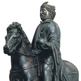Бронзовая скульптура Карла Великого - короля франков (10-е столетие, романское искусство)