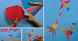 Hacer pájaros de papel de colores