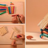 Изготовление избушки из пластилина