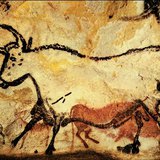 Первобытный бык и лошадь (Пещера Ласко, 18 000–15 000 лет назад)