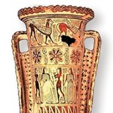 گلدان یونانی به سبک هندسی (حدود سال ۶۹۰ قبل از میلاد)