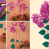 Изготовление сирени из креп-бумаги