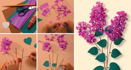 Изготовление сирени из креп-бумаги