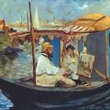 Эдуард Мане: «Клод Моне в лодке-студии» (1874, импрессионизм)