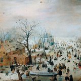 Хендрик Аверкамп: «Зимний пейзаж с конькобежцами» (Рейксмюсеум, Амстердам)