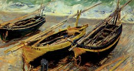 Клод Моне: «Лодки в Этрета» (1886, импрессионизм)