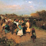 Лайош Деак-Эбнер: «Возвращающиеся домой жнецы» (1881, Венгерская национальная галерея)