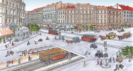 Площадь Октогон в конце XIX века (Будапешт)