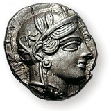 Atina sikkesinde Tanrıça Athena'nın tasviri